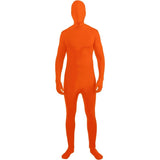 Invisible Man orange adult costume full body stretch suit with hood