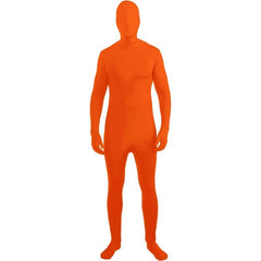 Invisible Man orange adult costume full body stretch suit with hood