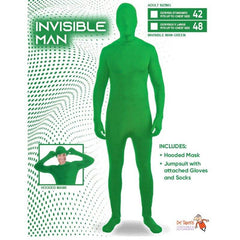 Invisible Man Green Costume - Dr Toms, jumpsuit with seperate hood.