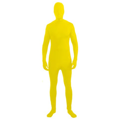 Adult yellow invisible man costume ideal for superhero base and sporting events