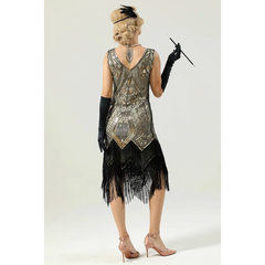 1920s Sequined Dress - Ivory - Hire