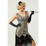 1920s Sequined Dress - Ivory - Hire