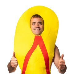 Adult jandal sandal novelty costume with oversized yellow thong design