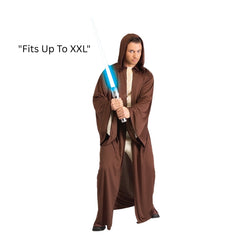 Adult Jedi Robe Star Wars costume with brown hooded robe