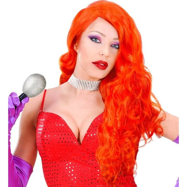 Jessica wig long red wavy with side part for mermaid and cosplay costumes