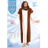 Jesus costume robe in cream and brown with cord, ankle length.