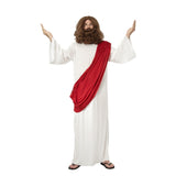 Jesus Robe Costume – white robe with attached drape, ideal for nativity plays, Easter, or religious themed parties.