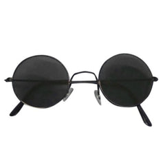 Round John Lennon glasses with dark lenses and metal frame for 60s and 70s costumes