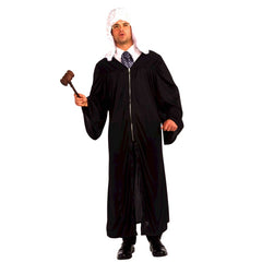 Judge Robe, black ankle length robe with wide trumpet sleeves.