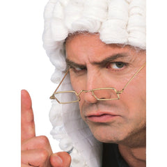 Judge White Wig with rolls of curls.
