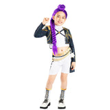K-Pop Demon Hunters Rumi child costume with gold trim and sequins
