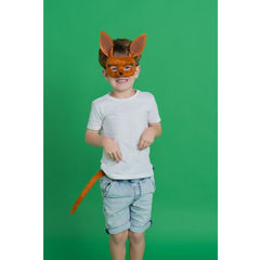 Deluxe animal set, kangaroo mask with larg ears and tail that clips on.