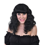 Katie Black Wavy Wig with fringe.