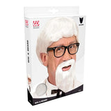 Box for white wig and beard costume set