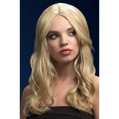 Dark blonde long wave Fever wig
