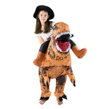 Kids Inflatable Premium T - Rex Dinosaur Costume, ride on costume is unisex.