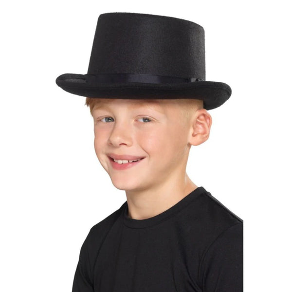 Kids black top hat costume accessory
