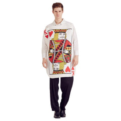 Adult King of Hearts card costume with printed playing card tunic