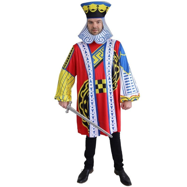 King of Hearts Novelty Adult Costume, funic with attached jacket and foam headpiece.