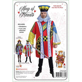 King of Hearts Novelty Adult Costume, funic with attached jacket and foam headpiece.