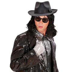 King of pop style wig with black soft curls and shoulder length for music costumes