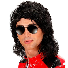 King of pop style wig with black soft curls and shoulder length for music costumes