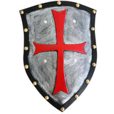 Knight shield 50cm with red cross and leather-look finish – medieval costume accessory