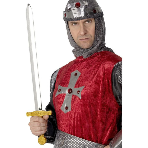 Medieval knight’s costume sword with straight hilt blade – fantasy and Book Week accessory
