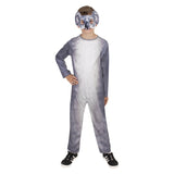 Grey and white lightweight Koala jumpsuit and mask