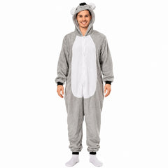 Adult koala jumpsuit costume with hood for Book Week, Australia Day and Australian wildlife events
