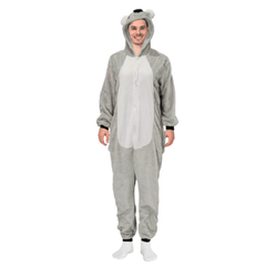 Adult Koala Jumpsuit Costume with attached hood – soft and cuddly Australia Day outfit