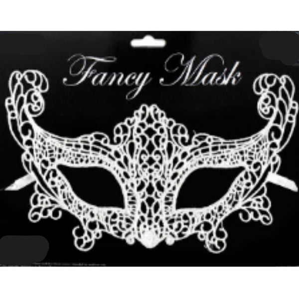 white lace masquerade mask classic style costume accessory