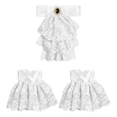 lace jabot with gem and cuffs costume accessory front