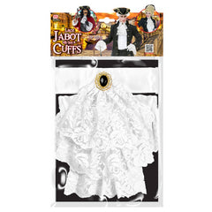 lace jabot with gem and cuffs costume accessory front