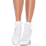 Lace trim anklet socks – Leg Avenue in white