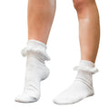 Lace Trim White Ankle Socks