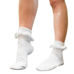 White ankle socks with delicate lace trim – adult size Oktoberfest accessory