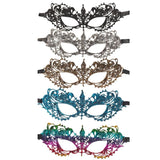 lace-mask-in-five-decorative-colours-black,-silver,-gold,-blue,-and-multicolor-on-a-white-background.