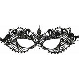 Black lace mask on a white background