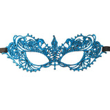 Blue lace mask on a white background