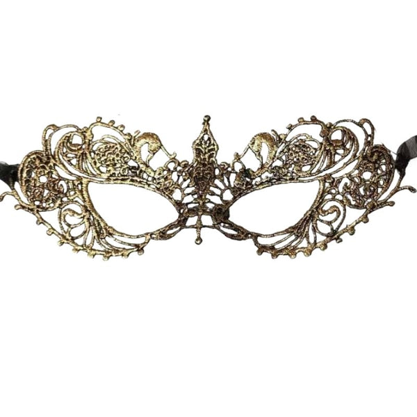 Decorative gold mask on a white background