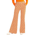 Ladies 70s Flared Pants Rhombus Print