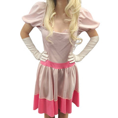 Pink Princess Costume - Hire, two tone pink dress with puffy sleeves, petticoat, crown and gloves.