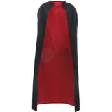 Red and black superhero cape on a white background