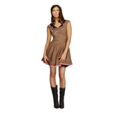 Ladies Wild West cowgirl costume brown dress
