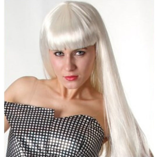 Lady of Pop Long Blonde Wig with bangs.