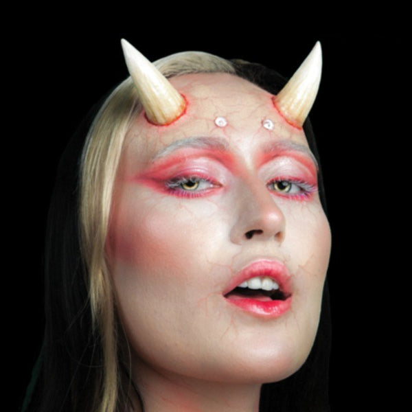 Large devil horns made from Black Label Latex with realistic texture for Halloween costumes