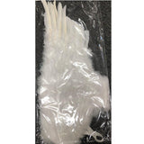 White feather wings folded to show packaging