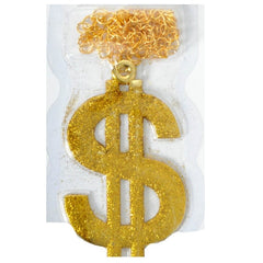 large glitter dollar sign necklace on light weight chain