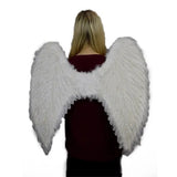 Large white feather angel wings measuring 62cm